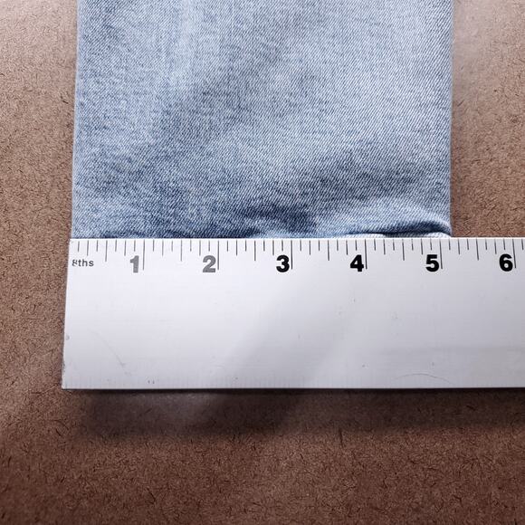 AGOLDE Jeans Women 29 Blue Sophie Crop Raw Chewed Hem Distressed Casual Grunge - Picture 8 of 11